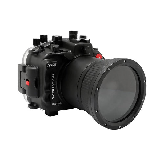 Sony A7R III V.2 Series 40M/130FT Underwater camera housing (Including Flat Long port) Focus gear for FE 90mm / Sigma 35mm included