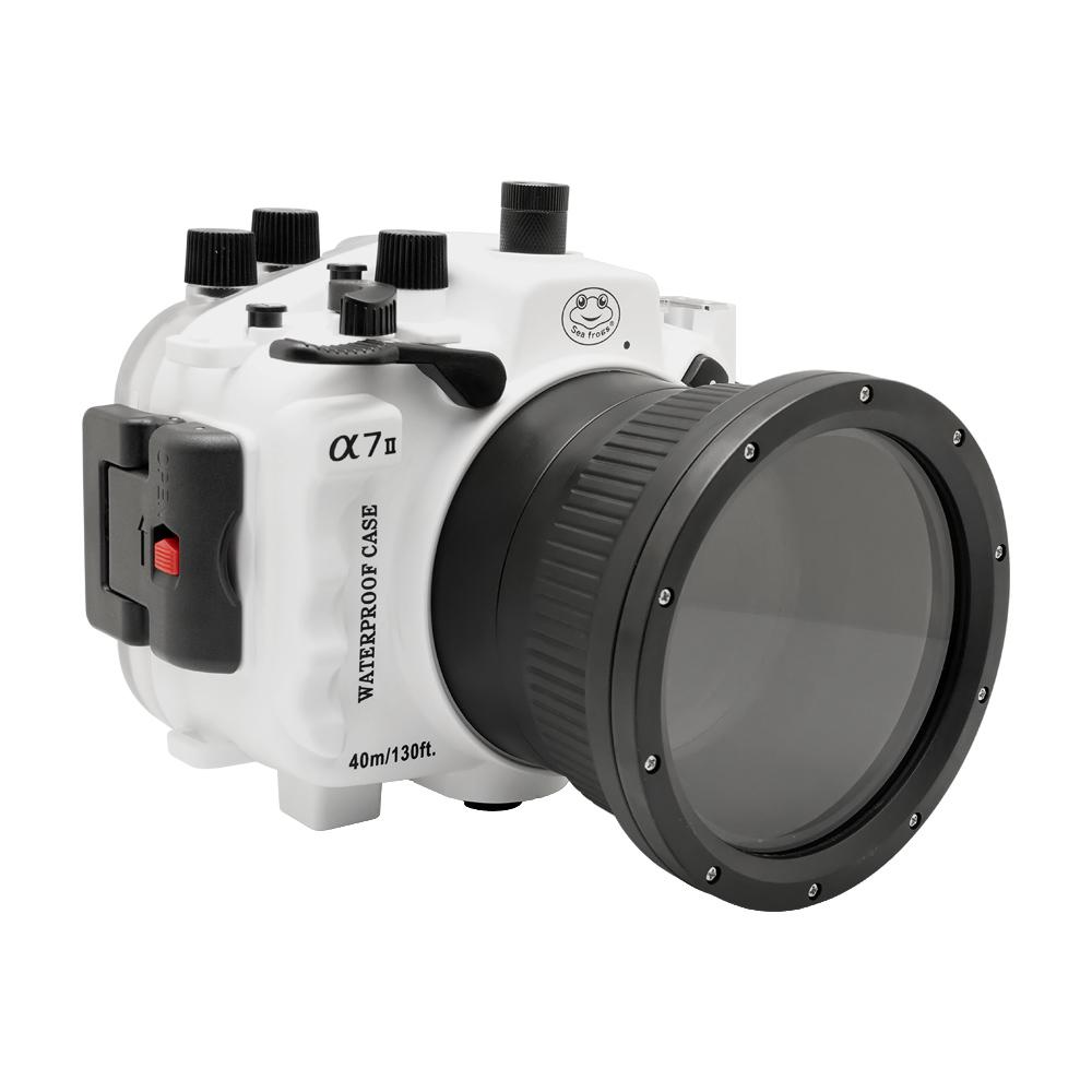 Sony A7 II NG V.2 Series UW camera housing kit with 8" Dome port (Including standard port) Zoom rings for FE12-24 F4 and FE16-35 F4 included. White