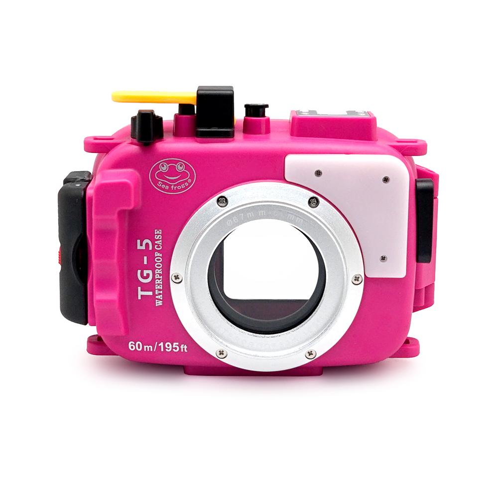 Olympus TG-5 60m/195ft SeaFrogs Underwater Camera Housing (Pink) - A6XXX SALTED LINE