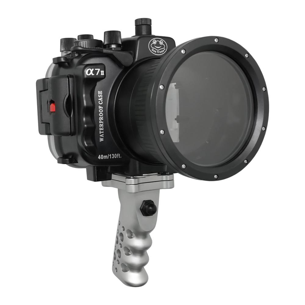 Sony A7 II NG V.2 Series 40M/130FT Underwater camera housing with Aluminium Pistol Grip (Standard port) Black