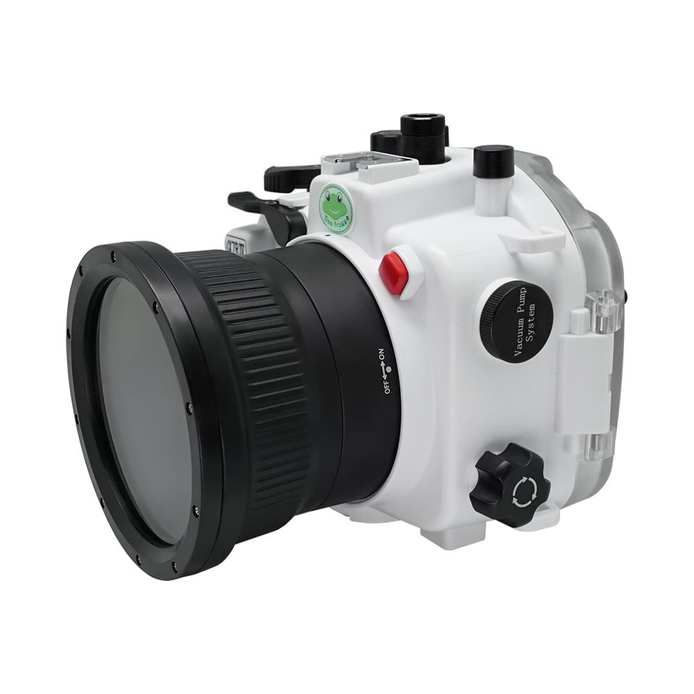 Sony A7R IV 40M/130FT Underwater camera housing with Standard port. White