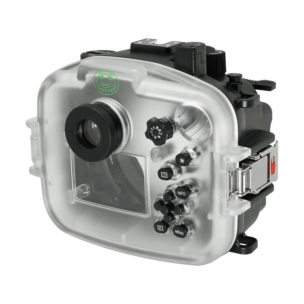 Canon EOS M50 / EOS Kiss M (28mm & 32mm) 40m/130ft SeaFrogs Underwater Camera Housing with 67mm threaded flat short port