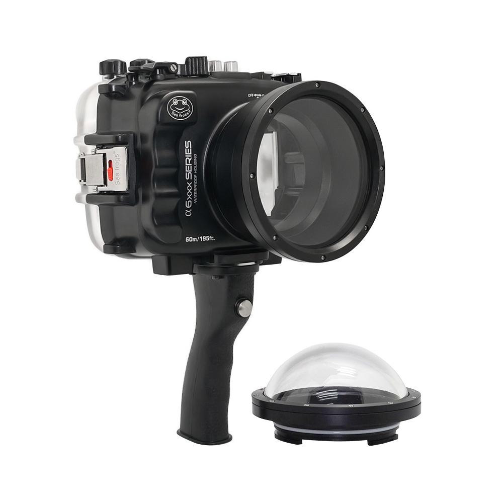 SeaFrogs UW housing for Sony A6xxx series Salted Line with pistol grip & 4" Dry Dome Port (Black) / GEN 3