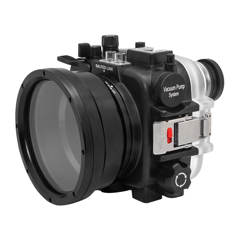 60M/195FT Waterproof housing for Sony RX1xx series Salted Line with Pistol grip & 6" Dry Dome Port - Surf (Black) - A6XXX SALTED LINE