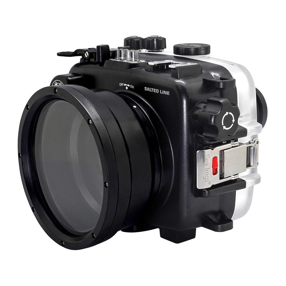 SeaFrogs 60M/195FT Waterproof housing for Sony A6xxx series Salted Line with pistol grip & 55-210mm lens port / GEN 3