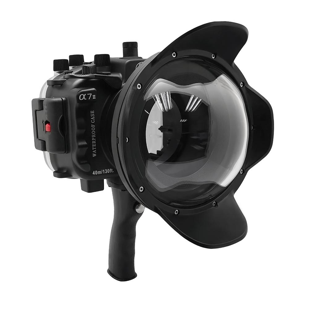 Sony A7 II NG V.2 Series 40M/130FT UW housing with 6" Dome port & pistol grip (Standard port) Black