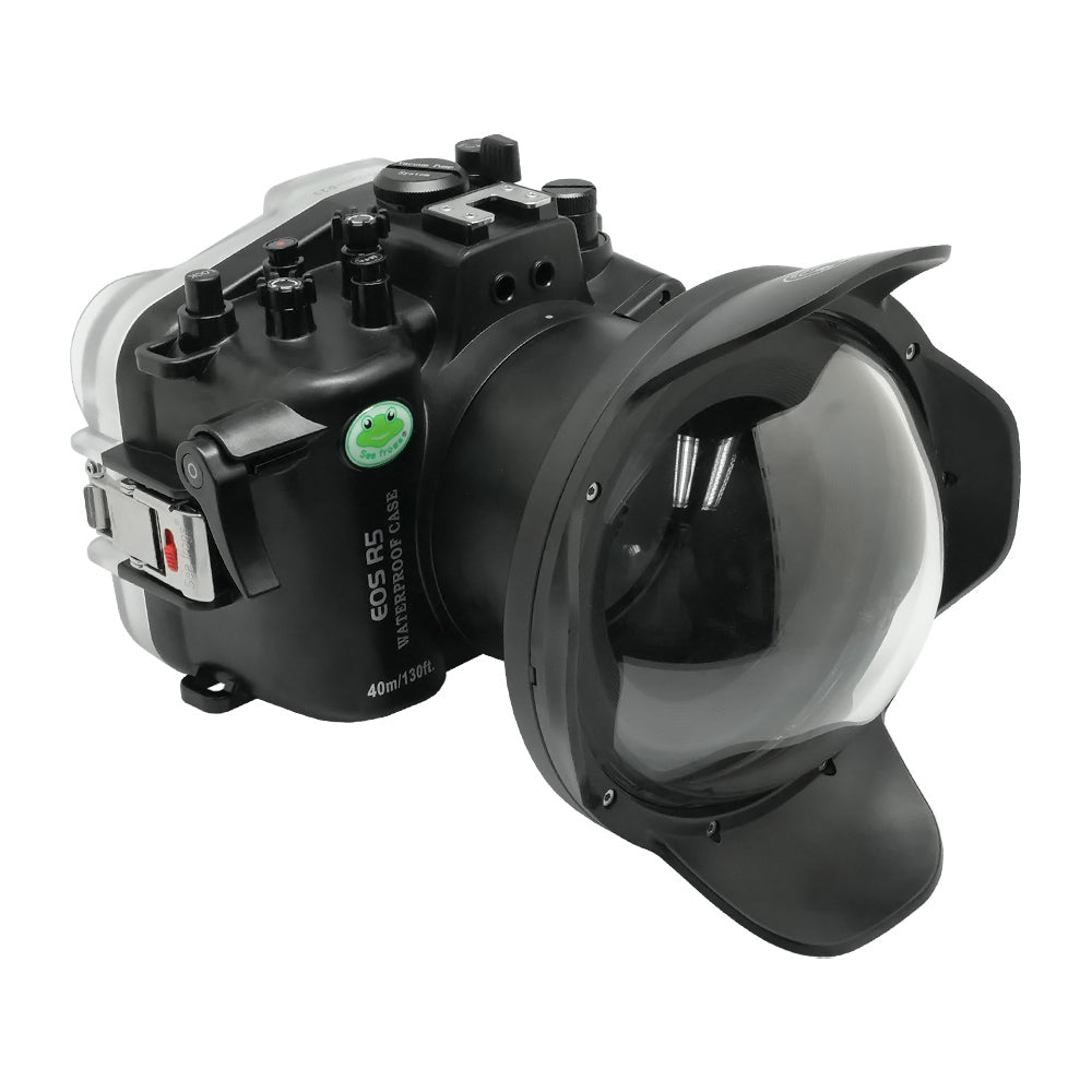 SeaFrogs 40m/130ft Underwater camera housing for Canon EOS R5 with 6" Dry Dome Port V.10 (RF 14-35mm f/4L)