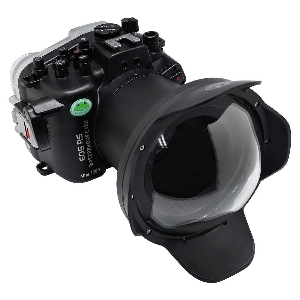 SeaFrogs 40m/130ft Underwater camera housing for Canon EOS R5 with 6" Dry Dome Port