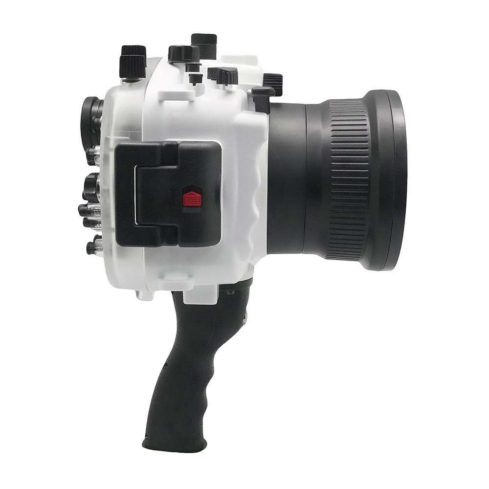 Sony A9 V.2 Series 40M/130FT Underwater camera housing with pistol grip (Standard port) Zoom ring for FE16-35 F4 included. White